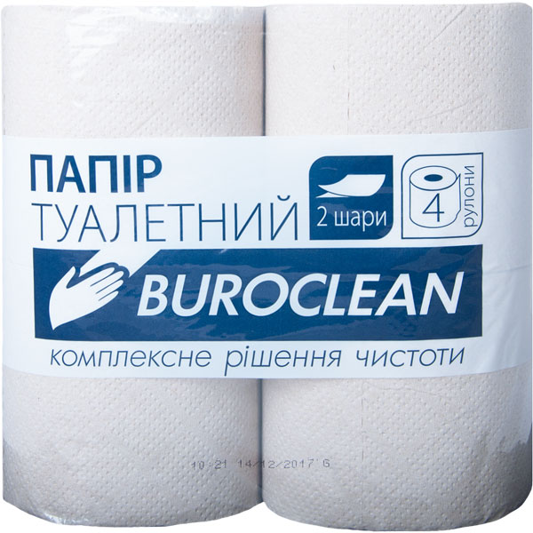 Папір туалетний Бюроклін2-шаровий сірий 4 рулони