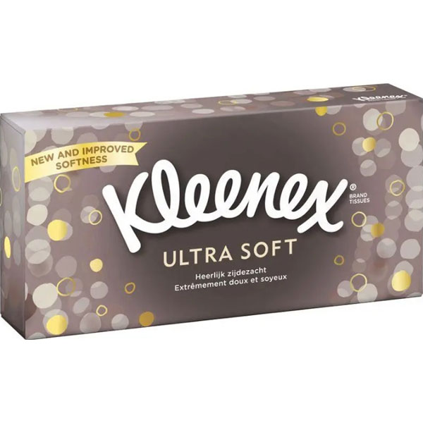 СерветкиKleenex Ultra Soft3-шарові в боксі20,0 х 20,0 см72 штуки