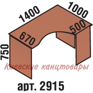 Стол угловой 1400х1000х750, яблоко Локарно