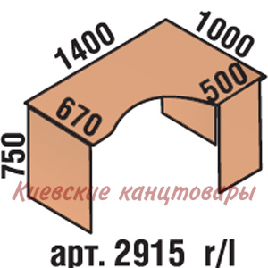 Стол угловой 1400х1000х750, бук светлый