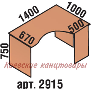 Стол угловой 1400х1000х750, вишня Оксфорд