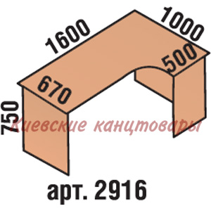 Стол угловой 1600х1000х750, бук светлый