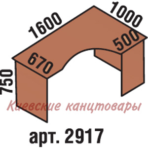 Стол угловой 1600х1000х750, яблоня Локарно