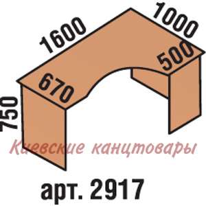 Стол угловой 1600х1000х750, бук светлый