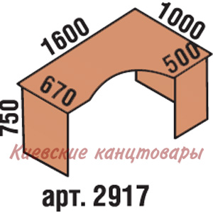 Стол угловой 1600х1000х750, вишня Оксфорд