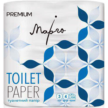 Папір туалетний</br>Марго Premium</br>3-шаровий</br>4 рулона