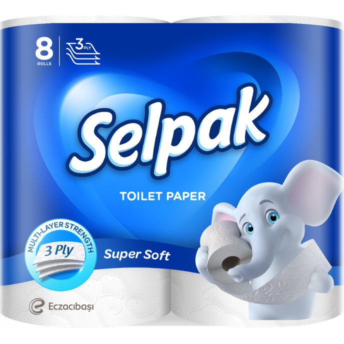 Папір туалетний</br>Selpak</br>3-шаровий</br>8 рулонів