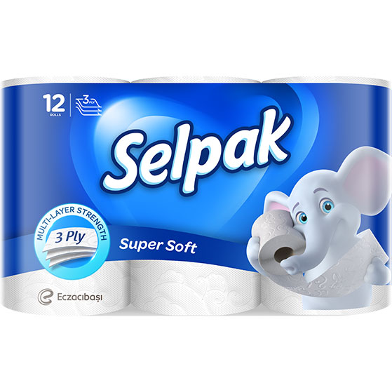 Папір туалетний</br>Selpak</br>3-шаровий</br>12 рулонів