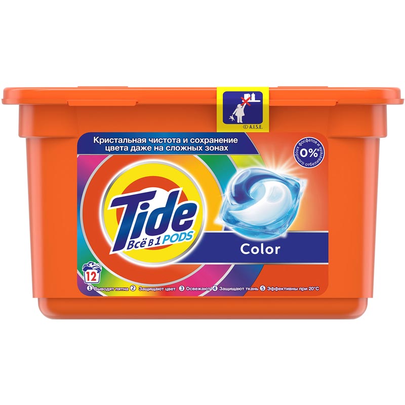 Капсули</br>Tide автомат </br>для кольорового</br>12 штук