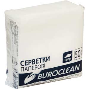 СалфеткиBuroclean1-слойные 24 х 24 см50 штук белые