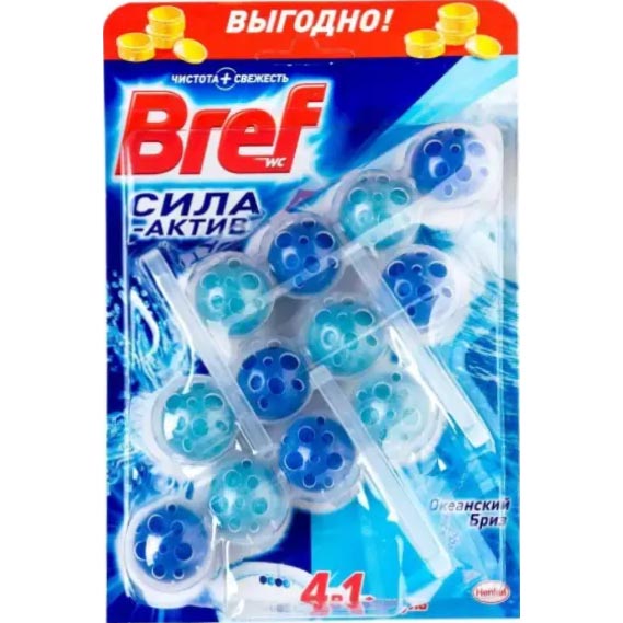Засіб BREFдля чистки туалетаОкеанський бриз3 х 4 кульки (3 х 50 г)