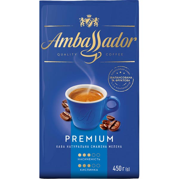 Кава меленаAmbassador Premium450 г