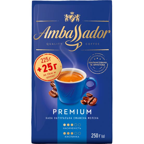 Кава меленаAmbassador Premium250 г
