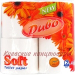  Бумага туалетнаяДиво Софт2-слойная 4 рулона белая