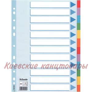 Разделители  1-12 Esselteтвердый картонцветные