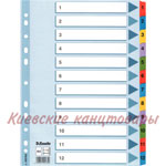 Разделители  1-12 Esselteтвердый картон"Mylar" цветные