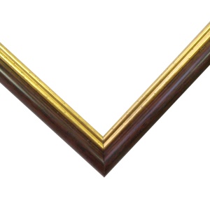 Рамка21x30 смпластиктемно-коричневая с золотом